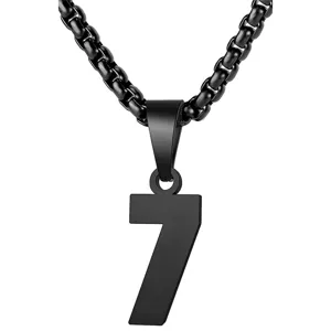 Collana con Ciondolo a Numero in Acciaio Inossidabile per Uomo Atleta Maglia Compleanno Catena Cifra Sport Hip Hop Gioielli Regalo