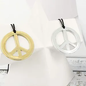 Collar con colgante de símbolo de paz de acero inoxidable para hombres y mujeres, joyas.