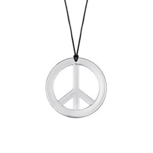 Collar con colgante de símbolo de paz de acero inoxidable para hombres y mujeres, joyería.