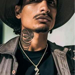 Collana Uomo Con Pendente Lettera Z Hip Hop Colore Oro Luminoso Gioiello Moda Regalo