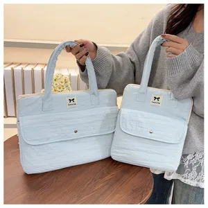 Helle blaue gesteppte Laptoptasche niedliche Ipad Tasche mit schönes Design für Damen