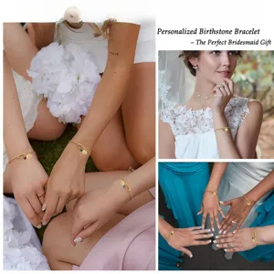 Dettaglio bracciale con pietra miliare personalizzato con nodo dorato regolabile e ciondolo.