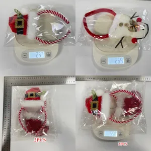 Detaillierte Maße und Gewicht für Weihnachts-Stirnbänder mit Weihnachtsmann und Schneemann