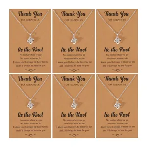 Women Fashion Copper Necklace Heart Knot Pendant Necklace Silver Gold Plated Artificial Pearl Rhinestone Bridesmaid Wedding Gift Jewelry