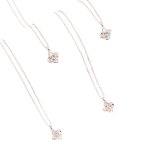 Exquisite rose gold love knot necklace with sparkling crystal pendant for women fashion jewelry.