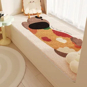Thickened plush bay window cushion winter warm windowsill mat cream style bedroom decor pad