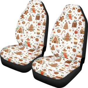 Fodere per Sedili Auto con Stampa Omino di Pan di Zenzero Natalizio Protezione Sedile Anteriore Universale in Poliestere Spandex