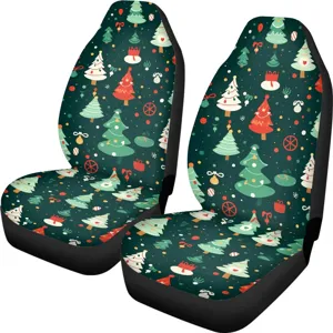 Coprisedili auto Natale universali accessori interni veicolo con alberi verdi festivi