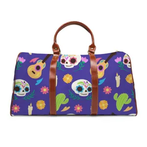 Halloween Day of the Dead Sugar Skull Duffel Bag Travel Handbag Gym Shoulder Luggage