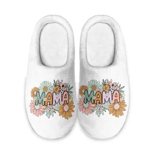 Muttertag Geschenk Plüsch Hausschuhe Weich Flannel Gemütlich Warmhalten Rutschfest Geschlossene Kappe Indoor Baumwollschuhe