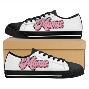 Damen Herren Unisex Segeltuchschuhe Low Top Sneakers Muttertag Geschenk Floral Leopard Print Mama Casual Wanderschuhe
