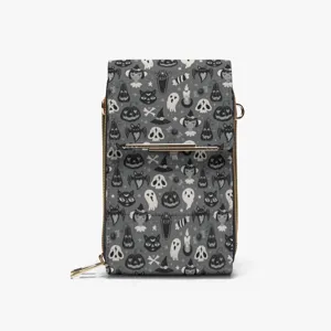 Bolso bandolera de cuero con estampado de fantasma de Halloween mujer moda cartera pequeña