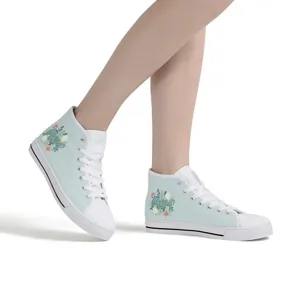 Damen High Top Segeltuch Schuhe Muttertag Blumen Druck Freizeit Turnschuhe Bequem