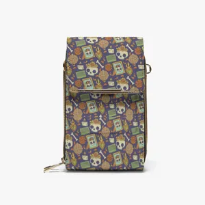 Halloween Skull Crossbody PU Leather Phone Bag Small Shoulder Pouch for Women New