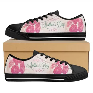 Unisex Casual Canvas Low Top Board Schuhe Blumen Druck Schnürung Gummisohle Flache Sneakers Für Muttertag Geschenke Alltag
