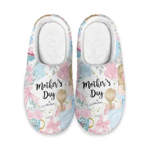 Muttertag Blumen Plüsch Hausschuhe Warme Fleece Innenhaus Schuhe Kunstpelz Slip-on Slides Für Damen Herren Zuhause