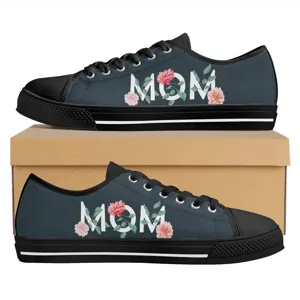 Muttertag Blumen Print Segeltuch Low Top Schuhe Damen Sneakers Hauptbild Display