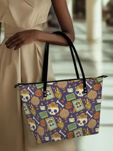 Fashion Day of the Dead Skull Print Tote Bag Casual Large Capacity Shoulder Handbag