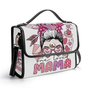 Elegante bolso de mano de cuero PU para mujer linda bandolera mamá día de la madre
