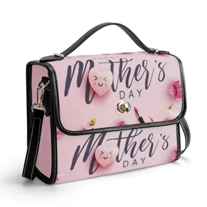 Bolso de hombro de cuero PU para mujer del día de la madre con asa superior elegante.