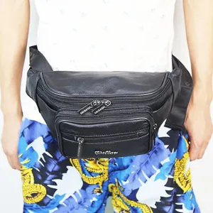 Echtes Leder Gürteltasche Für Herren Damen Rindsleder Mehrere Taschen Business Fanny Pack Reise Laufen Sport Gürteltasche