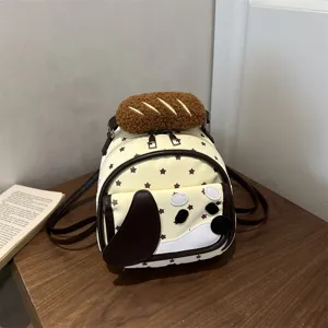 Kawaii Cartone Animato Cane Stella Zaino Mini Pelle PU Piccolo Zainetto Carino Scuola Borsa Con Ciondolo Peluche Per Ragazze