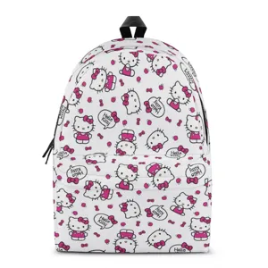 Hello Kitty cartoon pattern print kids school backpack detail view all over printed bag