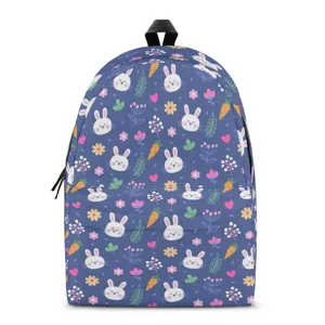 Kinder Cartoon Hase Bedruckt Rucksack Polyester Schultasche Für Schüler Leicht Lässig Reisen Allover-Druck Reißverschluss Daypack