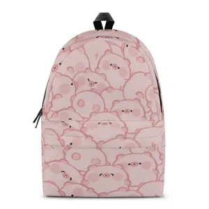 Zaino scolastico carino per bambini con stampa di maialino rosa, borsa a zaino.
