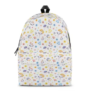 Blumenmuster Studenten Rucksack Freizeit Schultasche mit Reissverschluss Schultertasche