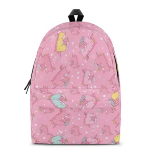 Cute cartoon print kids backpack for school casual daily use with durable zipper and straps.