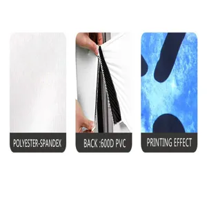 Close-up detail of luggage cover fabric, durable 600D PVC backing, and clear printing effect.