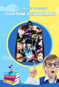 Zaino per la scuola per bambini con stampa anime di cartoni animati personalizzato