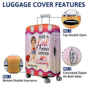 Custom cartoon luggage cover with travel design elastic protective suitcase cover protector