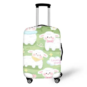 Süße Cartoon Schaf Muster Kofferhülle Elastische Polyester Koffer Schutzhülle Staubdicht Kratzfest Reise Zubehör