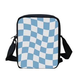 Unisex Mode Crossbody Tas Polyester Kleine Messenger Bag Onregelmatig Schaakbord Print Rits Schoudertas Casual Reistas