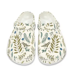 Botanischer Druck Gartenclogs, leichte atmungsaktive Loafers Hausschuhe für Damen Herren.