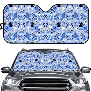 Universal Auto Frontscheibe Sonnenschutz Schaumstoff Aluminiumfolie Schild Cartoon Totenkopf Kariert Gänseblümchen Bedruckt Auto Sonnenschirm Abdeckung