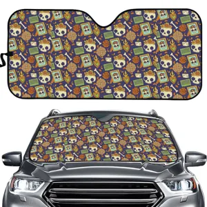 Skull pattern car windshield sun shade, UV protection foldable front window sunshade visor.