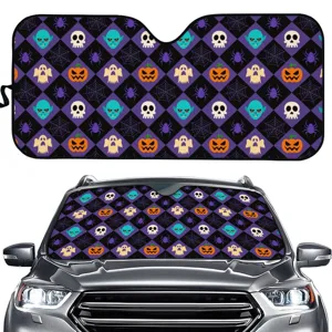 Halloween Auto Windschutzscheibe Sonnenschutz Niedliche Totenköpfe Geister Druck Frontscheibe