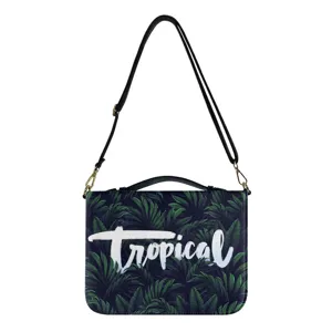 Mode Botanischer Druck Buchstil Handheld Crossbody Tasche PU Leder Multifunktionale Bibeleinband Aufbewahrungstasche Damen