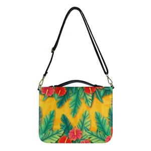 Tropischer Blumen-Print Mode große Kapazität Handtasche Umhängetasche mit verstellbarem Gurt