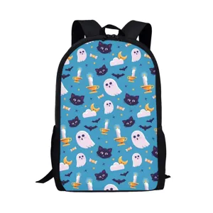Zaino scolastico con stampa di fantasmi di Halloween, borsa da viaggio per bambini.