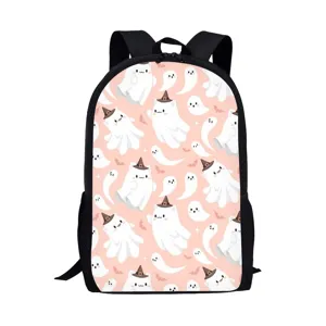 Zaino scolastico con motivo di fantasmi carini per bambini, borsa da viaggio casual.