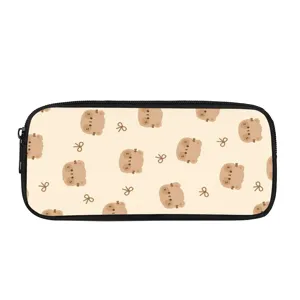Niedliche Cartoon Große Kapazität Federmäppchen Nylon Schreibwaren Tasche Für Schüler Büro Schule Desktop Organizer Druck Beutel