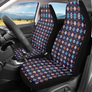 Halloween car seat covers set universal fit cute spooky skull pumpkin pattern auto accessories