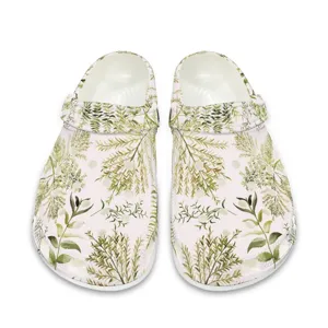 Bequeme Gartenschuhe mit Pflanzenmuster für Damen und Herren, leichte Sommersandalen.