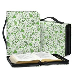 Große Kapazität Blumen Bibel Tasche Hülle mit Griff Reißverschluss für Kirche Alltag.