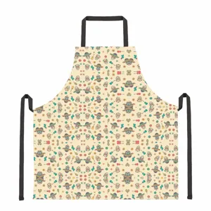 Halloween Mexican sugar skull printed kitchen cooking apron with adjustable black neck straps.
