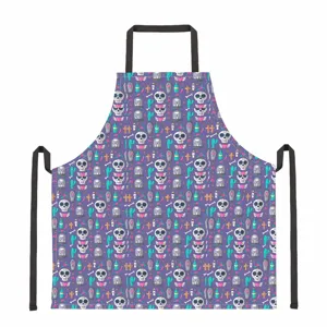 Grembiule Halloween teschio pixel spaventoso cucina cottura forno pulizia grembiule da cuoco